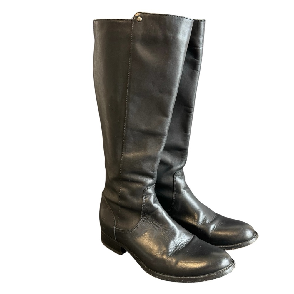 Frye Black Leather Riding Boots Womens 9 Melissa Tall Knee High Old Money Preppy